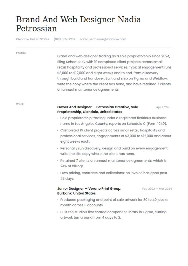 Self-Employed Resume Examples & Templates
