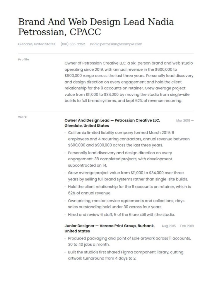 Self-Employed Resume Examples & Templates