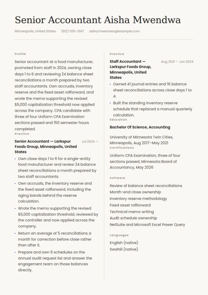 Senior Accountant Resume Examples & Templates