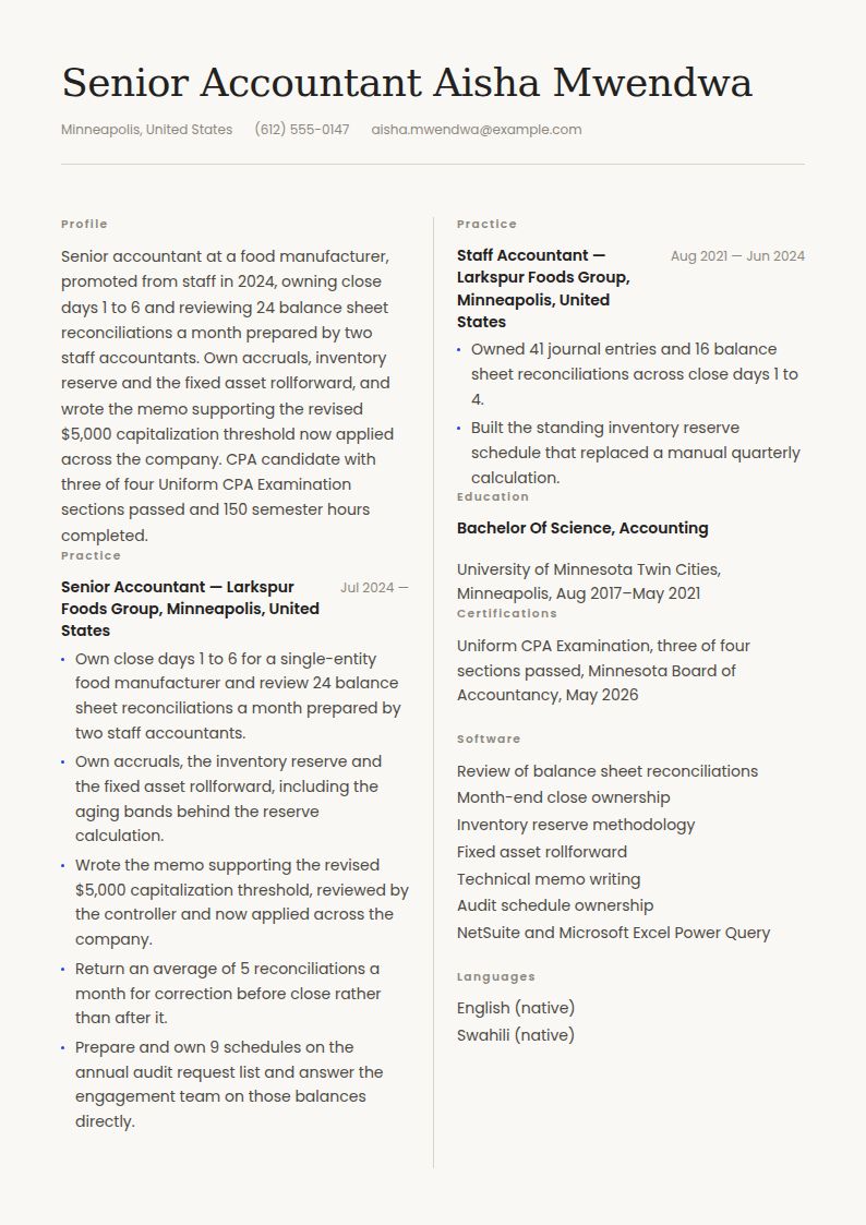 Senior Accountant Resume Examples & Templates