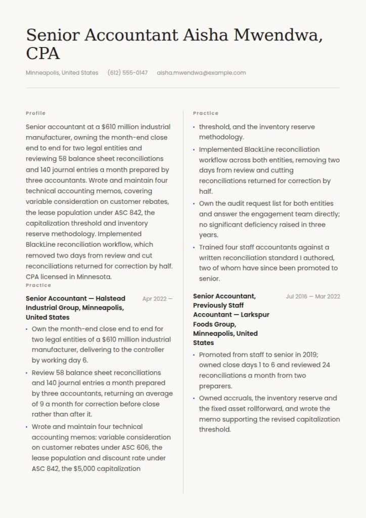 Senior Accountant Resume Examples & Templates