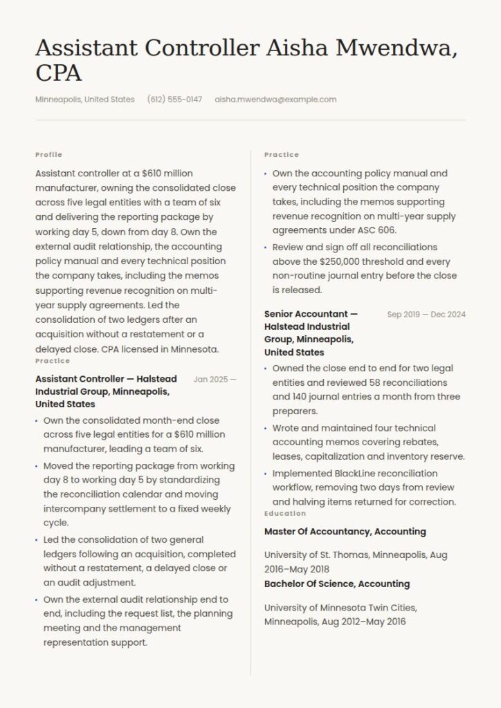 Senior Accountant Resume Examples & Templates