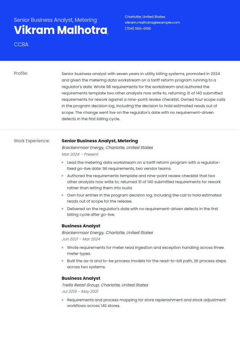Senior Business Analyst