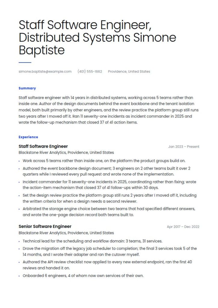 Senior Software Engineer Resume Examples & Templates