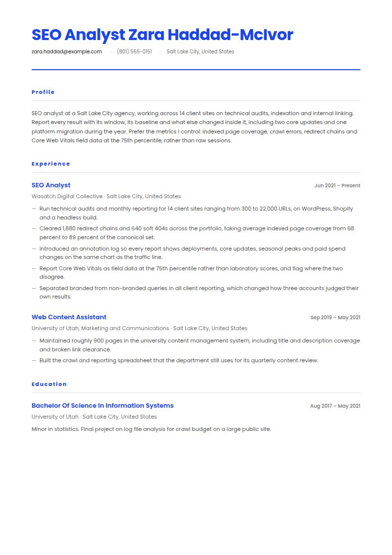 SEO Resume Examples & Templates