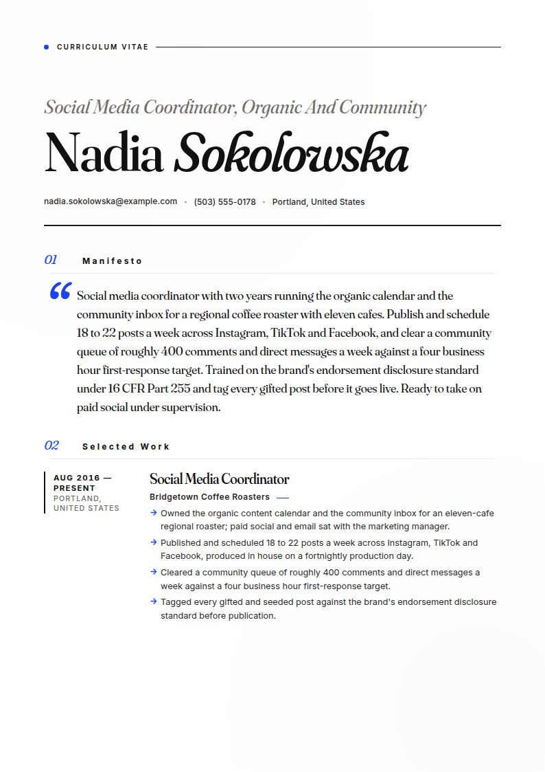 Social Media Manager Resume Examples & Templates