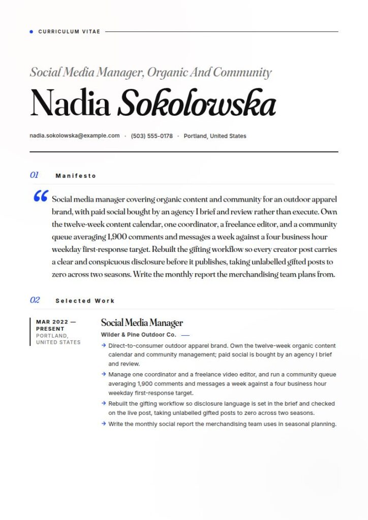 Social Media Manager Resume Examples & Templates