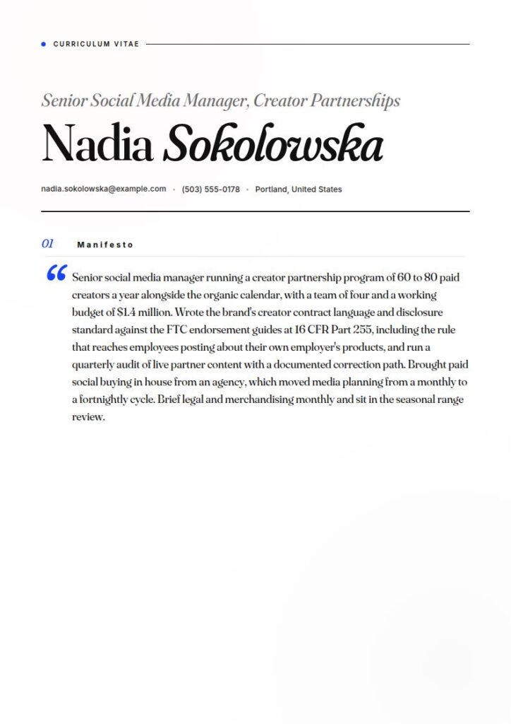 Social Media Manager Resume Examples & Templates
