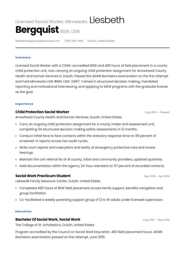 Social Worker Resume Examples & Templates