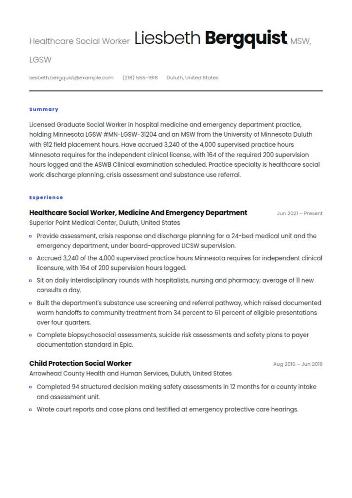 Social Worker Resume Examples & Templates