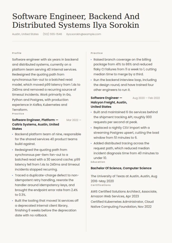 Software Engineer Resume Examples & Templates