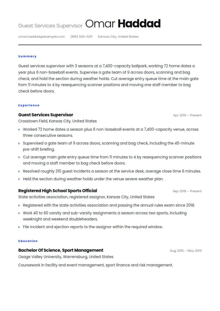 Sports Resume Examples & Templates