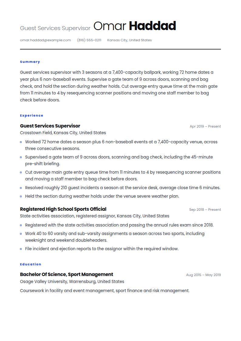 Sports Resume Examples & Templates