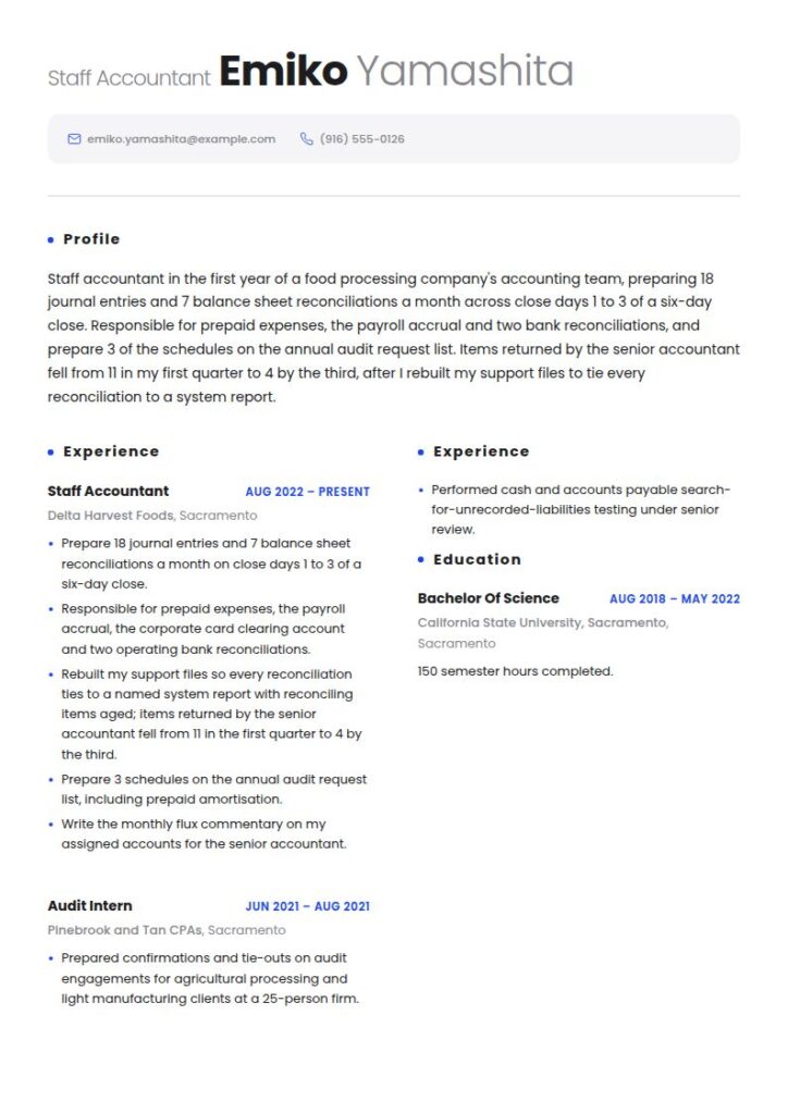 Staff Accountant Resume Examples & Templates