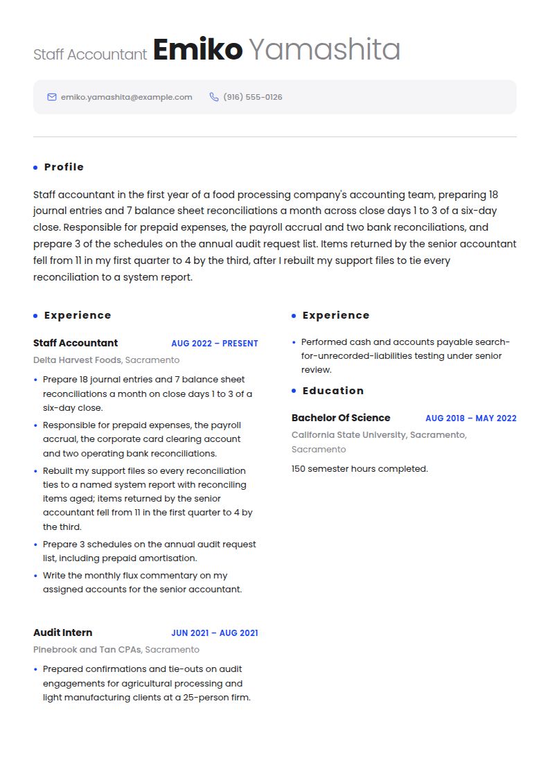 Staff Accountant Resume Examples & Templates