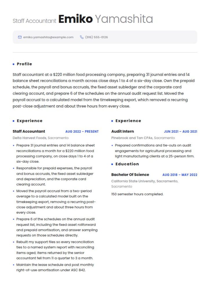 Staff Accountant Resume Examples & Templates