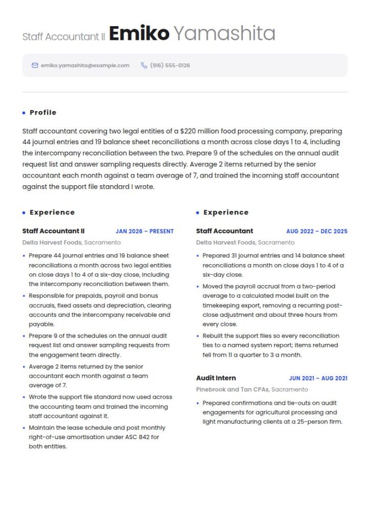 Staff Accountant Resume Examples & Templates