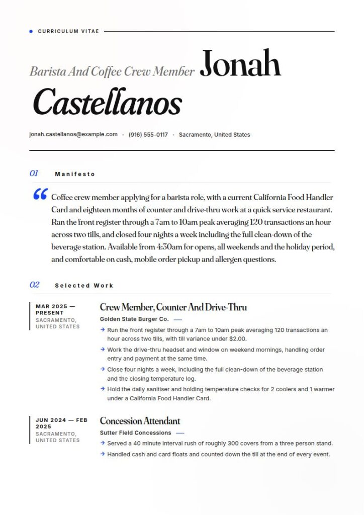 Starbucks Resume Examples & Templates