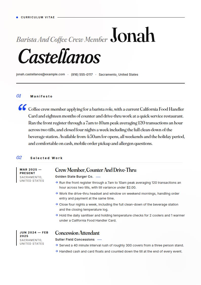 Starbucks Resume Examples & Templates