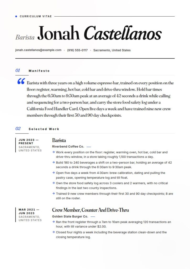 Starbucks Resume Examples & Templates