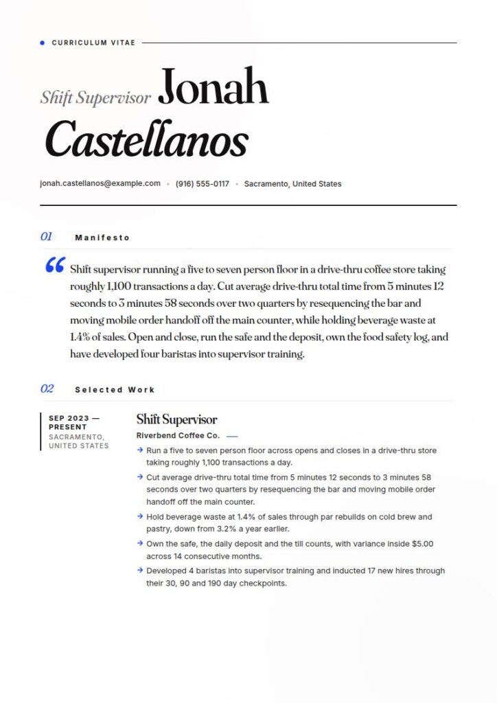 Starbucks Resume Examples & Templates
