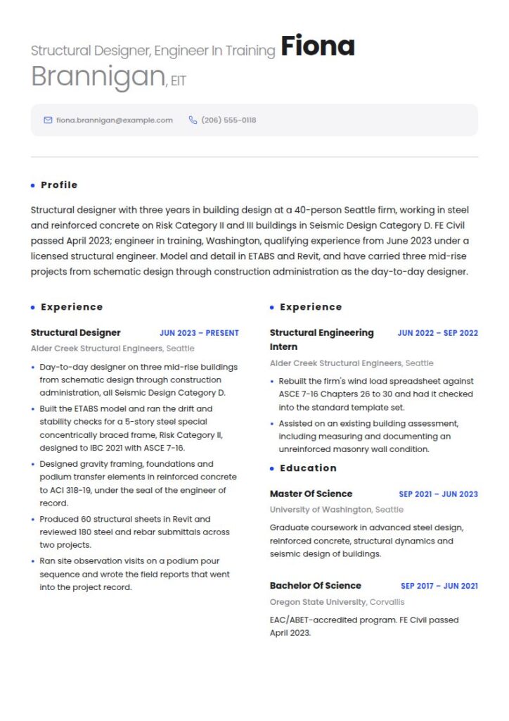 Structural Engineer Resume Examples & Templates