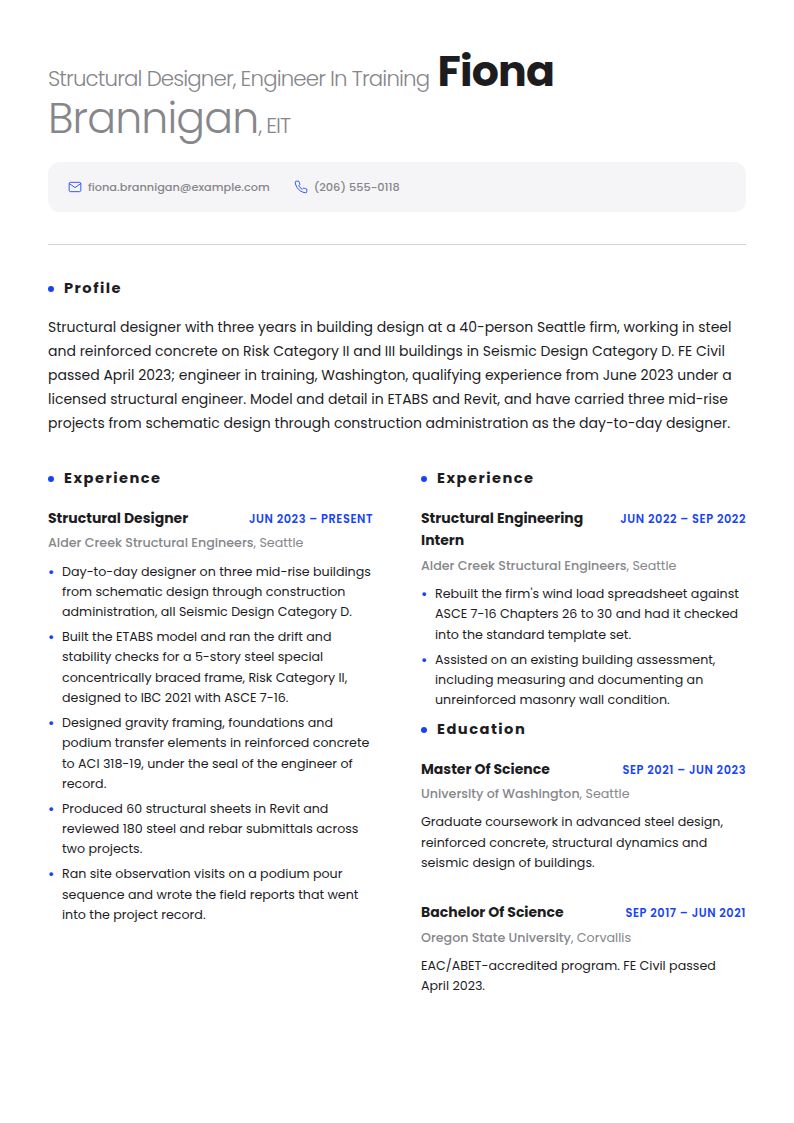 Structural Engineer Resume Examples & Templates