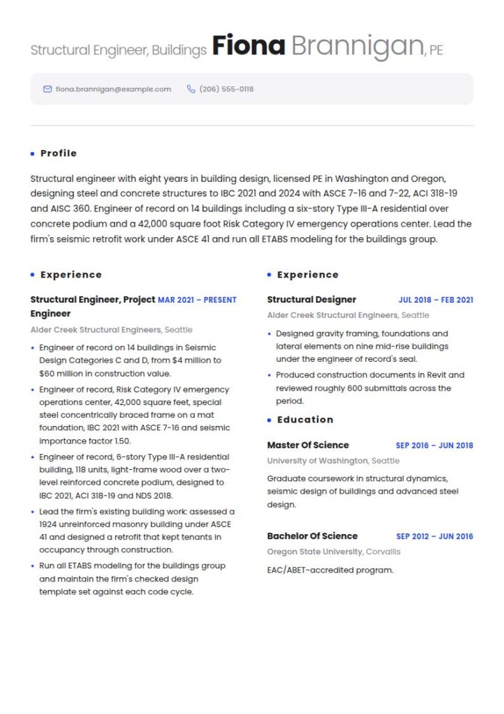 Structural Engineer Resume Examples & Templates