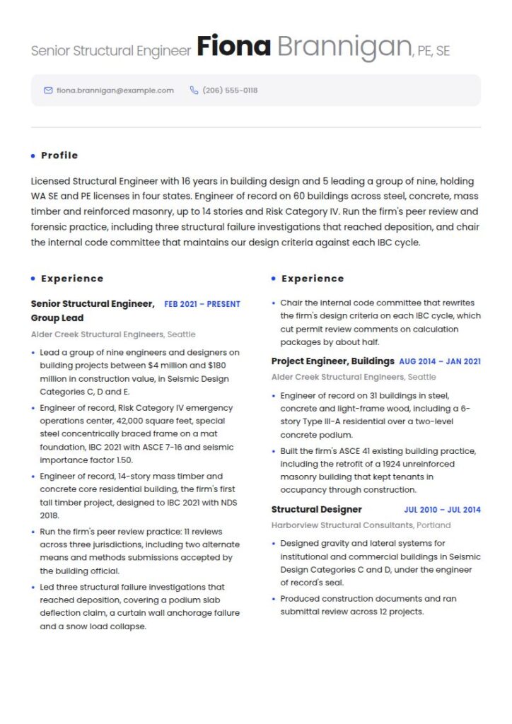 Structural Engineer Resume Examples & Templates