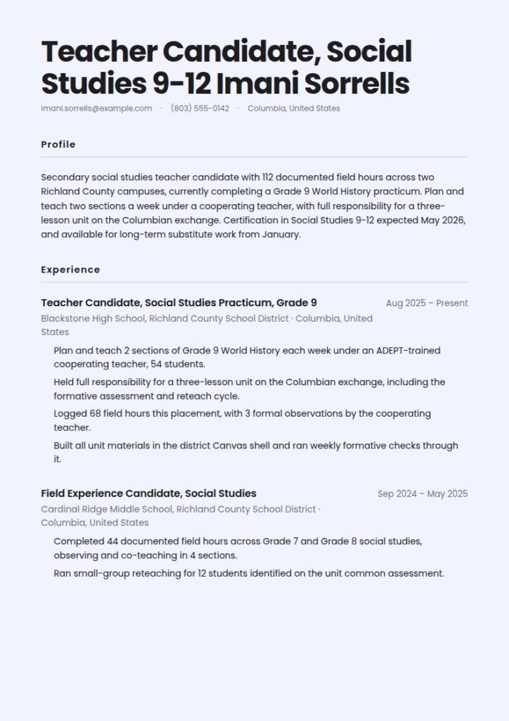 Student Teacher Resume Examples & Templates