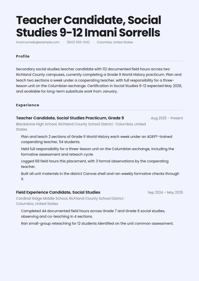 Student Teacher Resume Examples & Templates