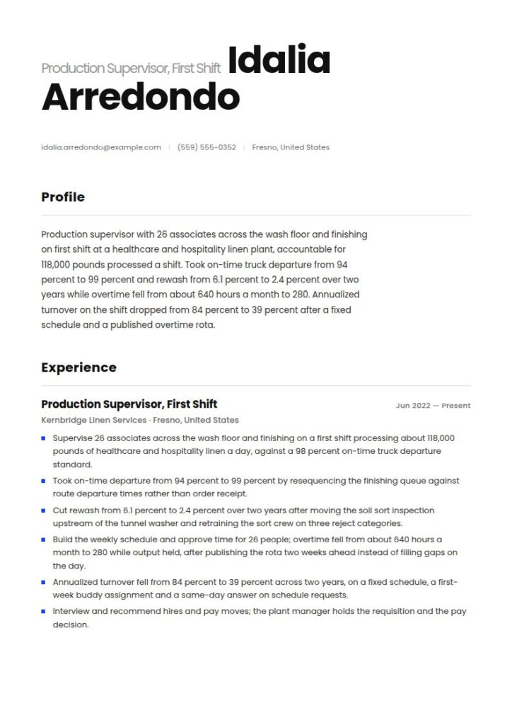 Supervisor Resume Examples & Templates