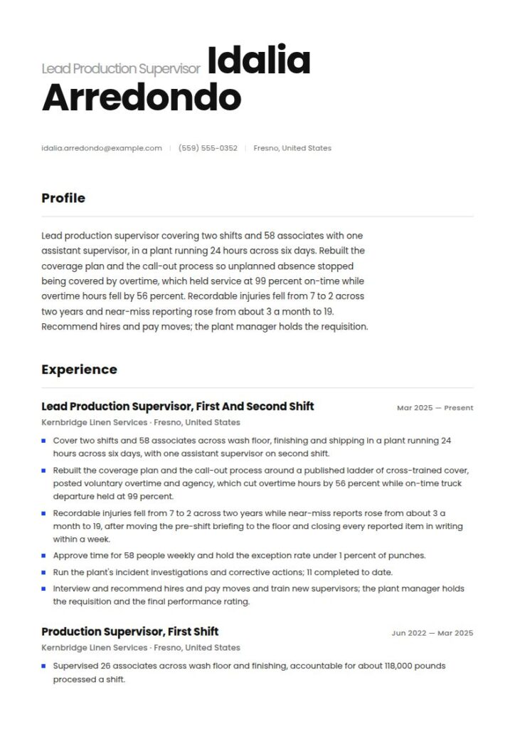 Supervisor Resume Examples & Templates