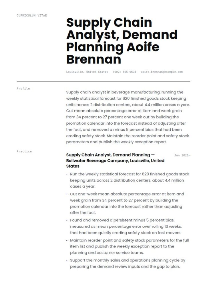 Supply Chain Analyst Resume Examples & Templates