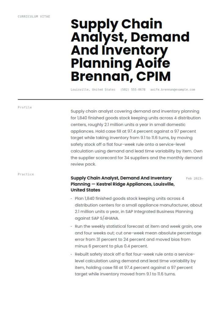 Supply Chain Analyst Resume Examples & Templates