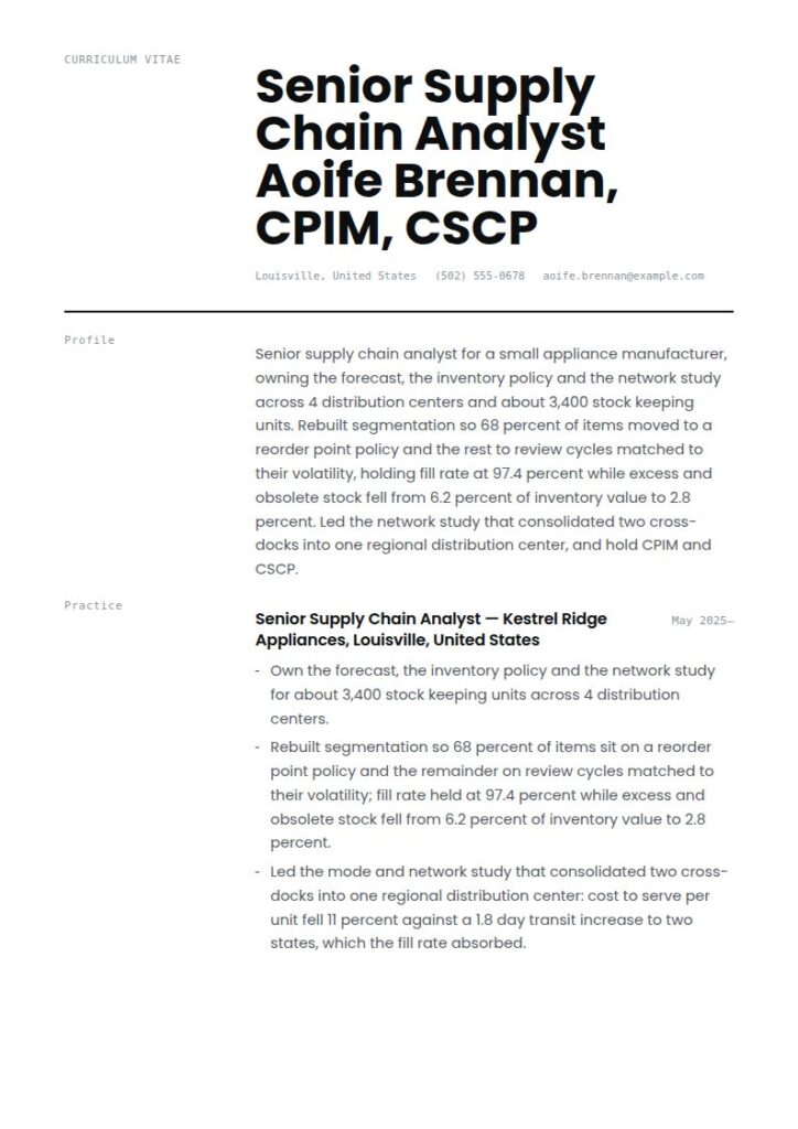 Supply Chain Analyst Resume Examples & Templates