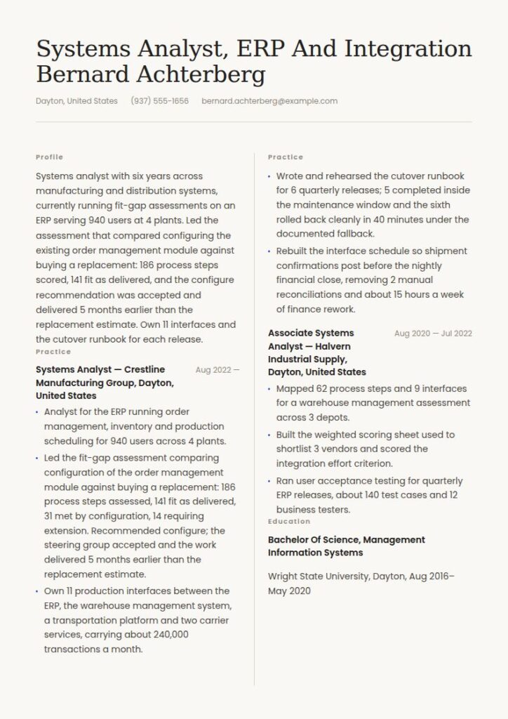 Systems Analyst Resume Examples & Templates