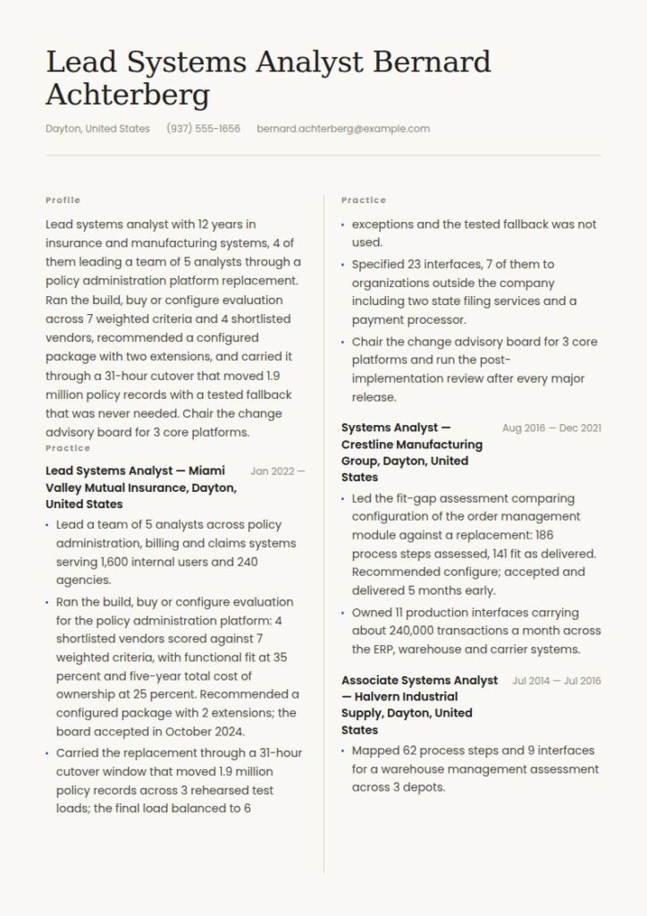 Systems Analyst Resume Examples & Templates