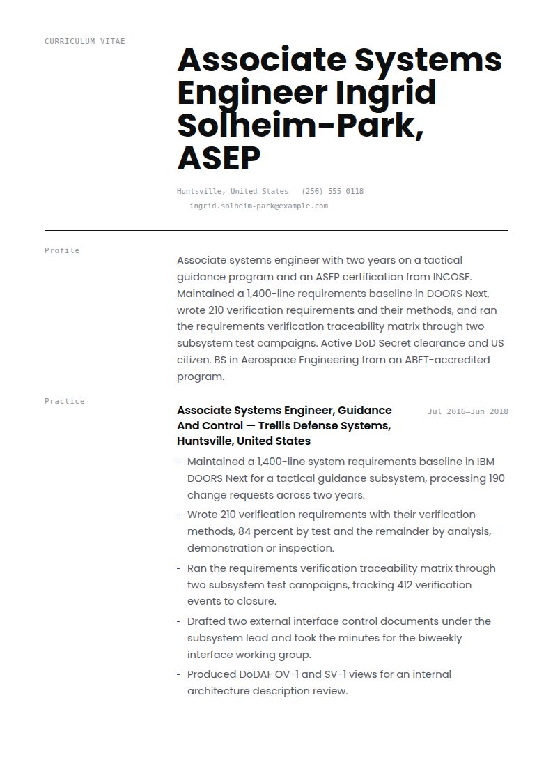Systems Engineer Resume Examples & Templates