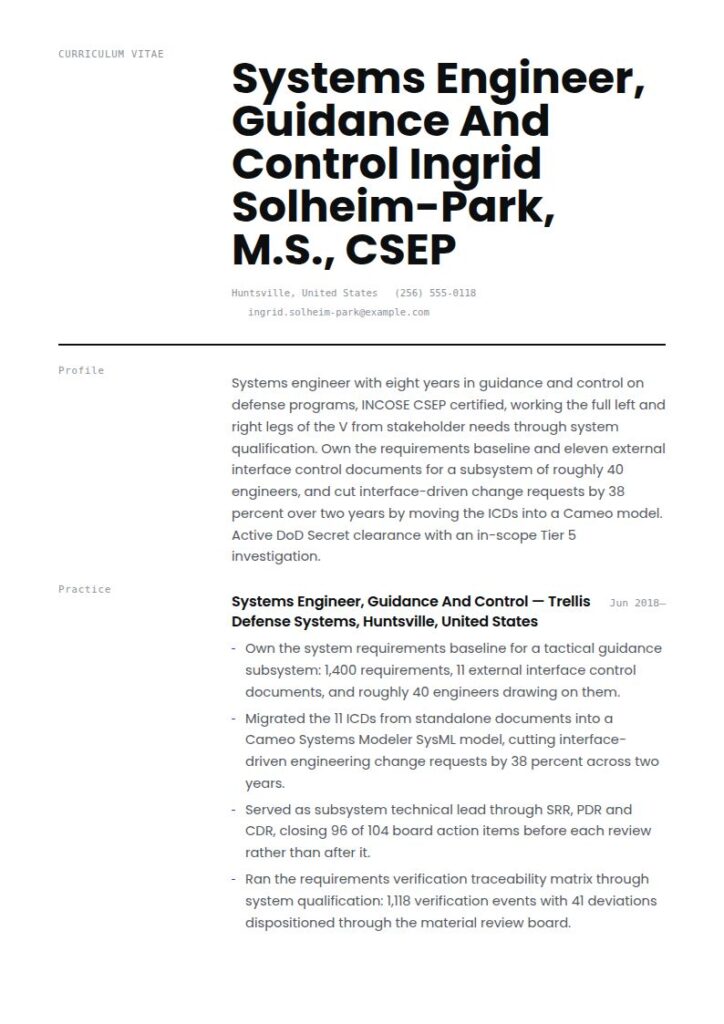 Systems Engineer Resume Examples & Templates