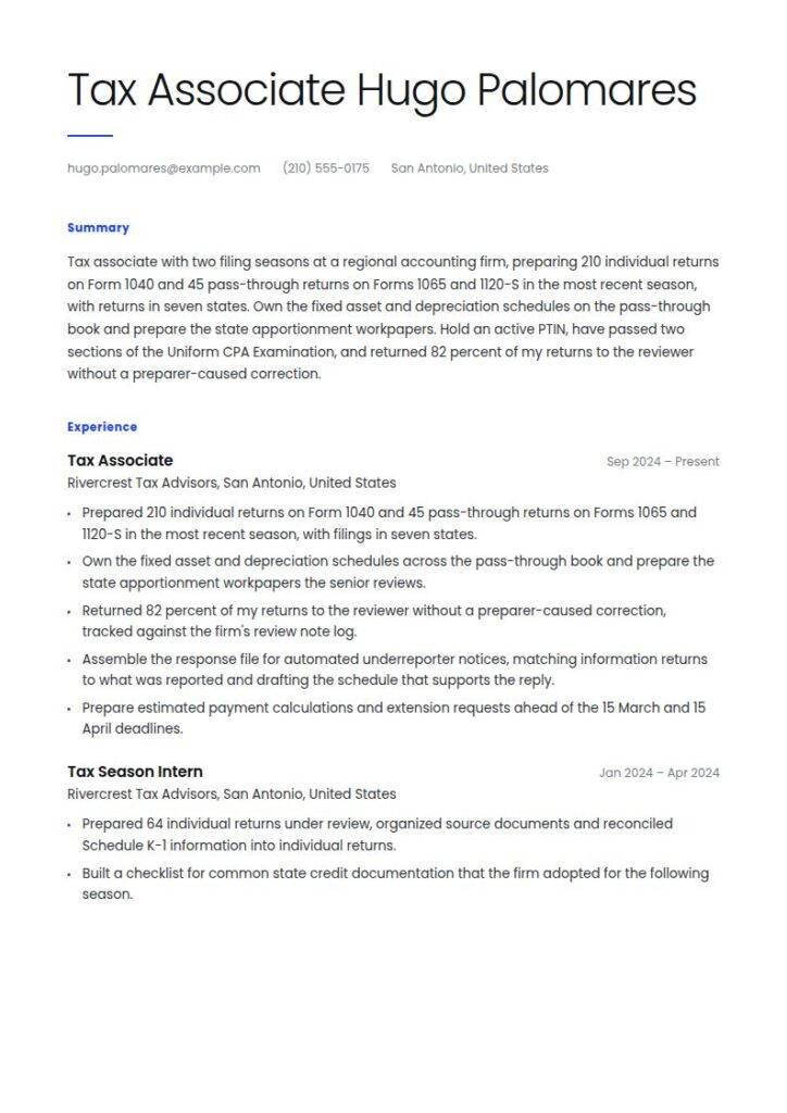 Tax Accountant Resume Examples & Templates