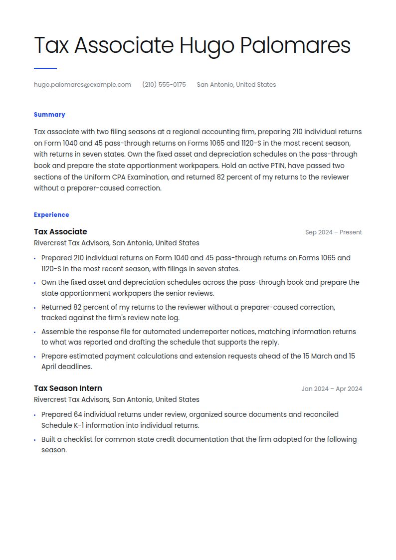 Tax Accountant Resume Examples & Templates