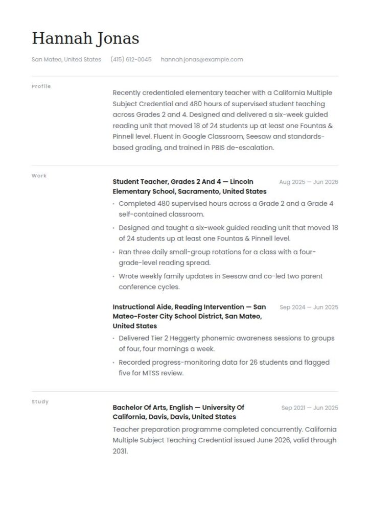 Teacher Resume Examples & Templates