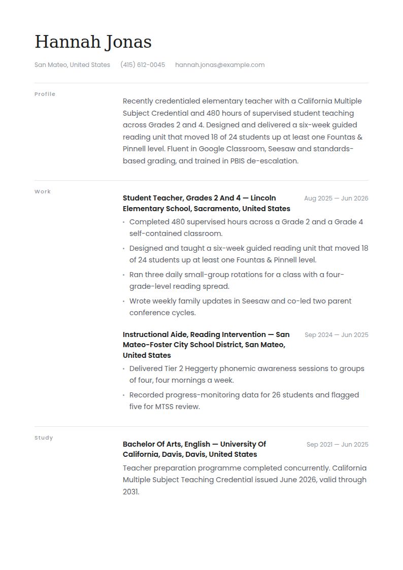 Teacher Resume Examples & Templates