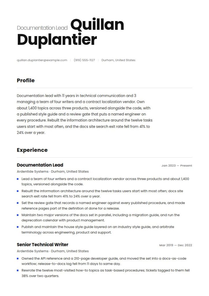 Technical Writer Resume Examples & Templates