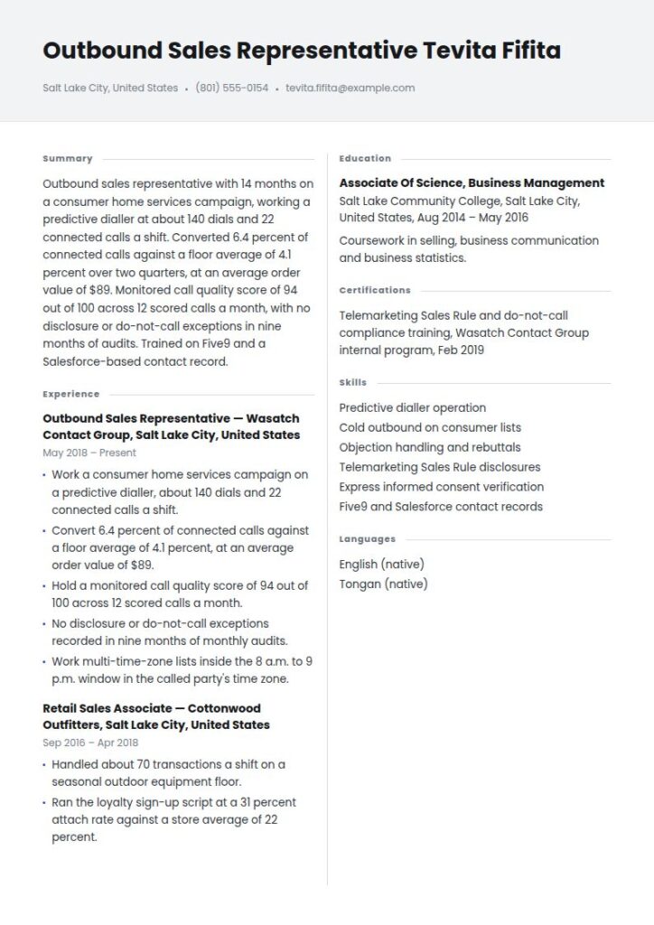 Telemarketer Resume Examples & Templates