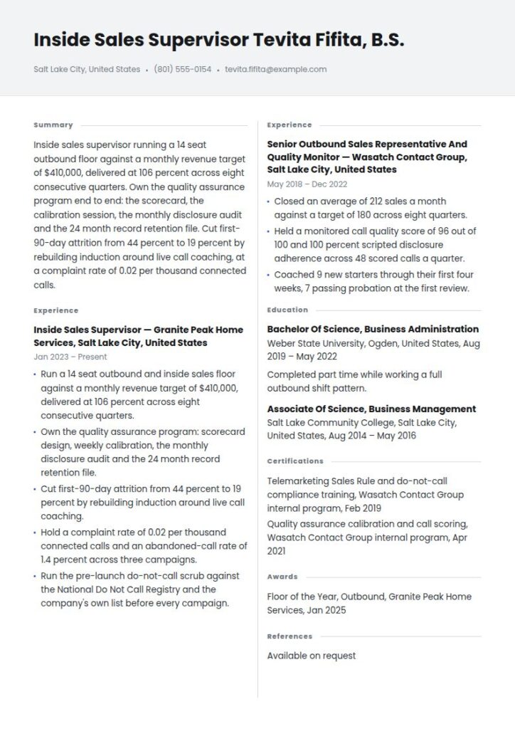 Telemarketer Resume Examples & Templates