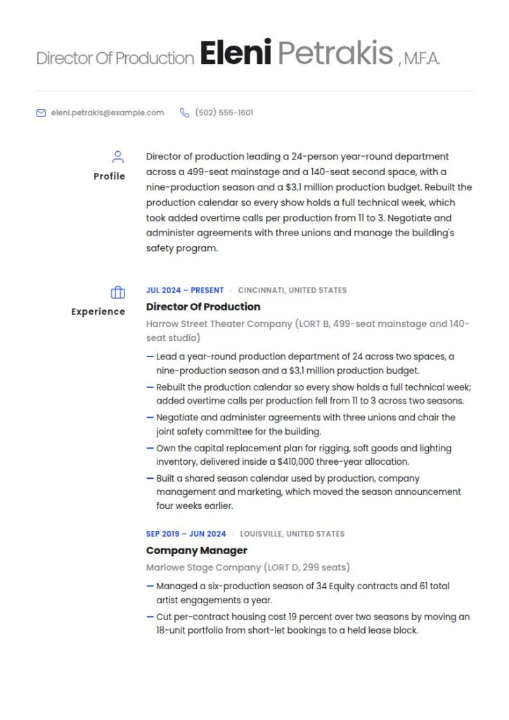 Theater Resume Examples & Templates