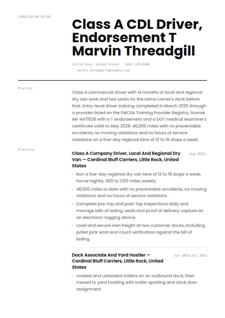 Truck Driver Resume Examples & Templates