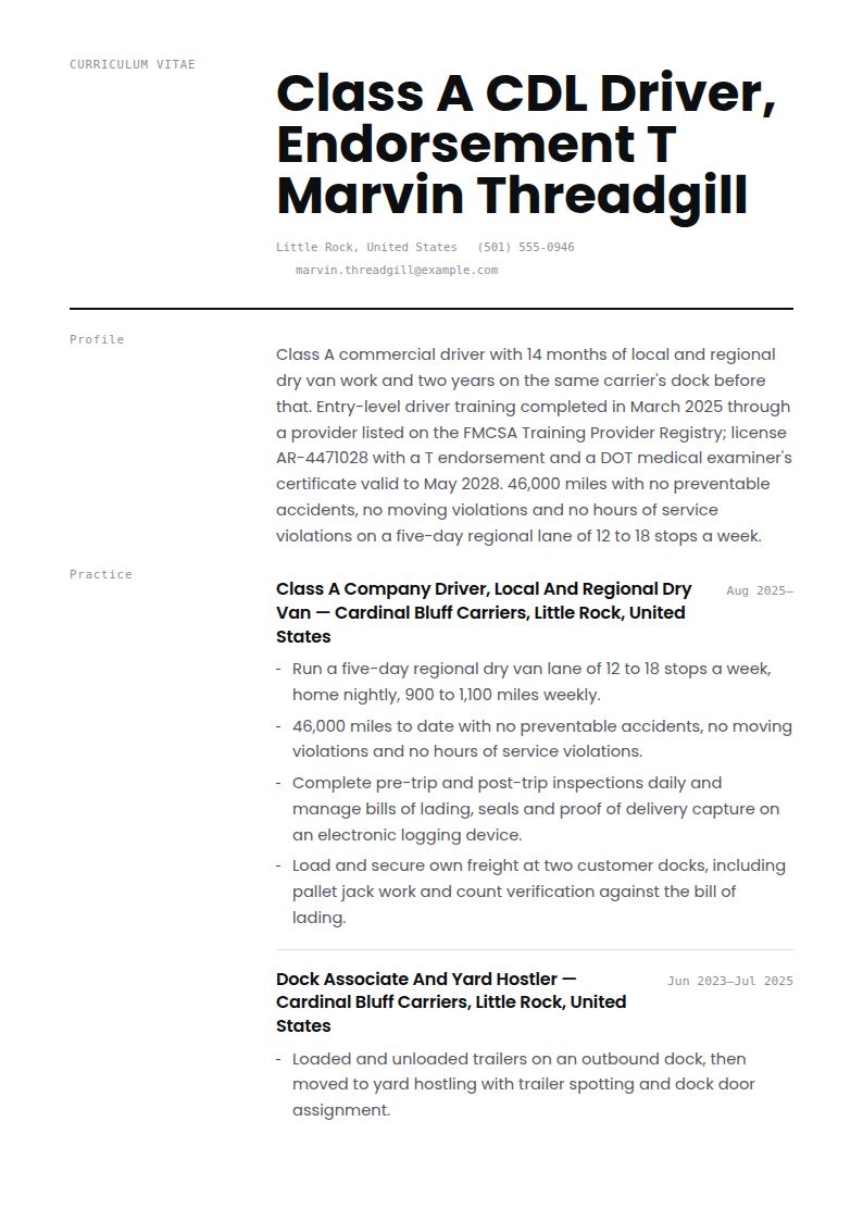 Truck Driver Resume Examples & Templates